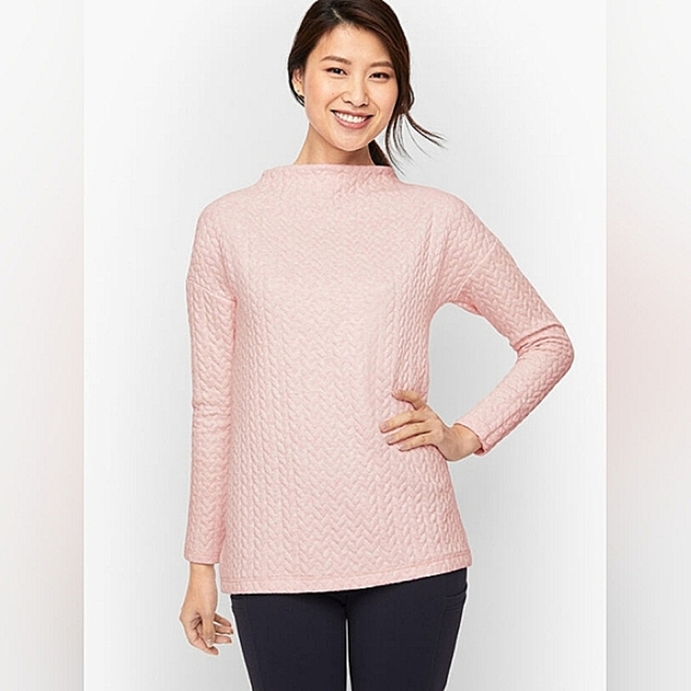 TALBOTS Quilted Jacquard Pullover - Lurex XLp - Picture 3 of 13